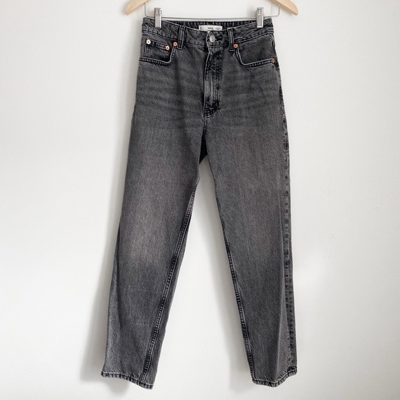 Mango High Rise Mom Jeans, Grey - Size 2 - Picture 2 of 8